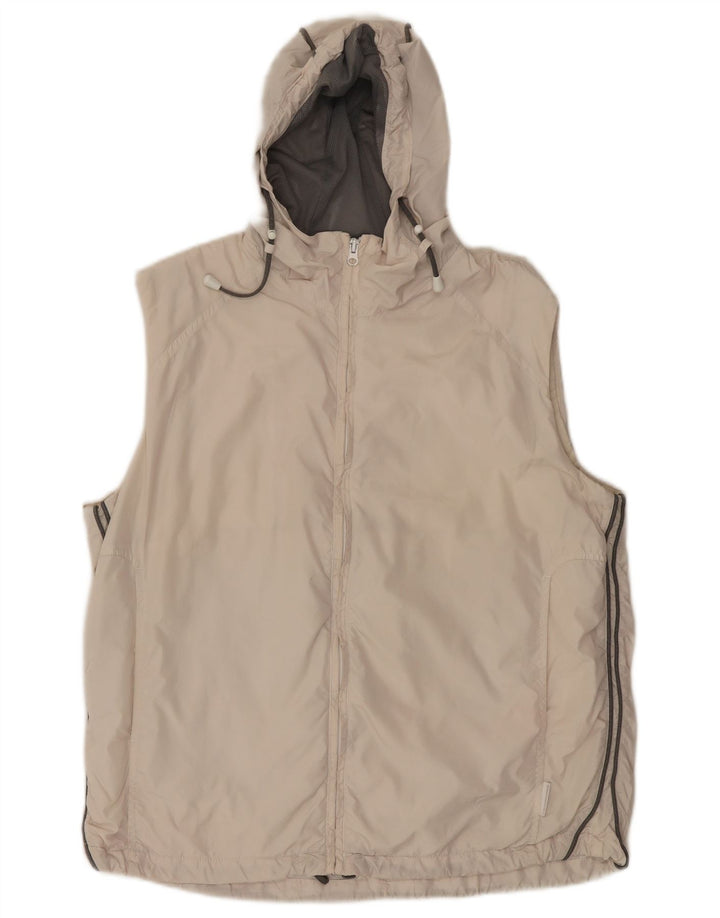 Diadora Womens Oversized Hooded Gilet UK 16 Large Beige Polyamide