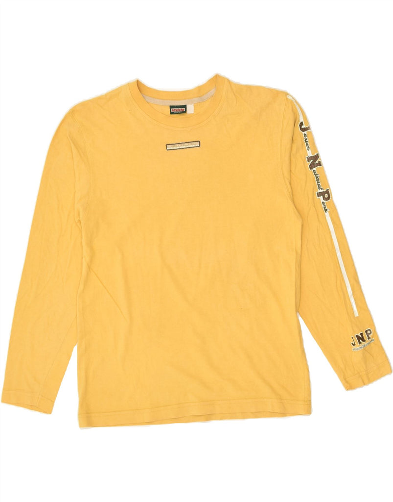 INVICTA Mens Graphic Top Long Sleeve Small Yellow Cotton | Vintage Invicta | Thrift | Second-Hand Invicta | Used Clothing | Messina Hembry 