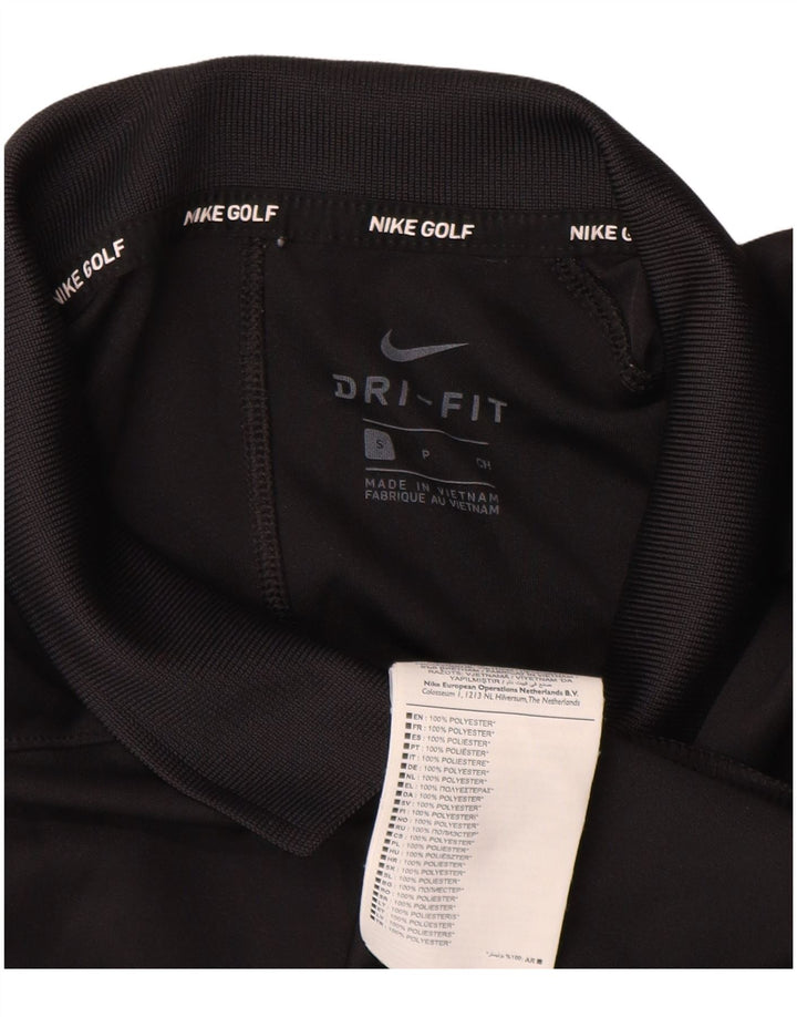 Nike Mens Dri Fit Polo Shirt Small Black Polyester
