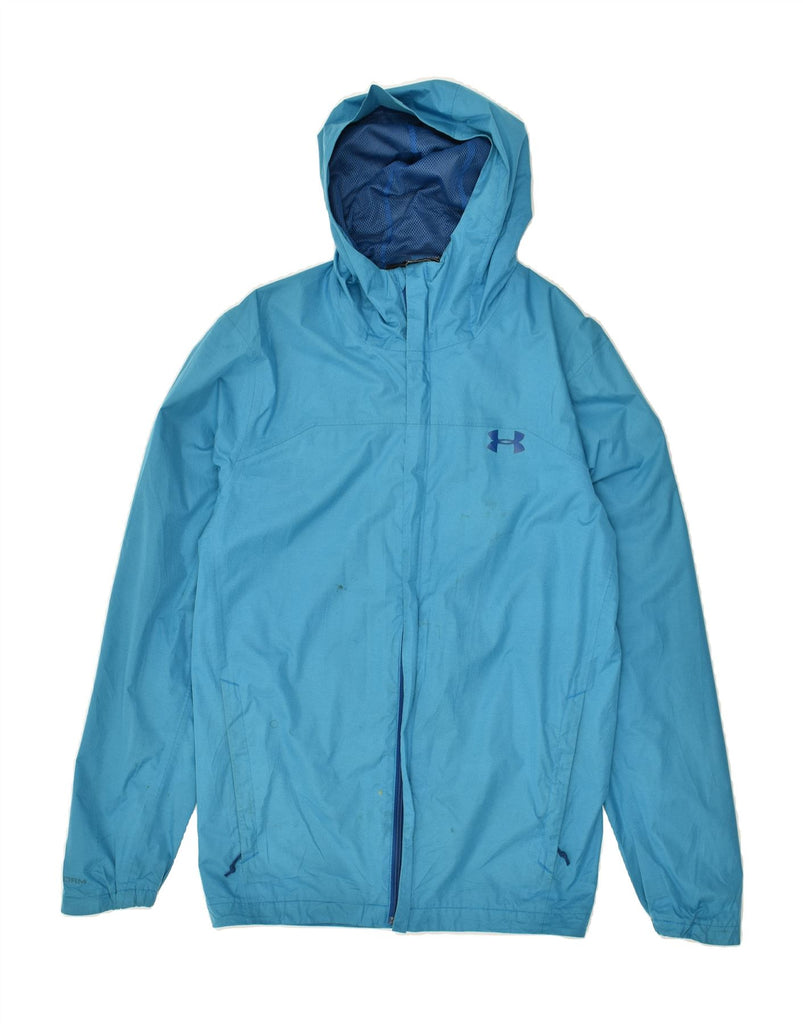 UNDER ARMOUR Mens Hooded Rain Jacket UK 36 Small Blue Polyester | Vintage Under Armour | Thrift | Second-Hand Under Armour | Used Clothing | Messina Hembry 