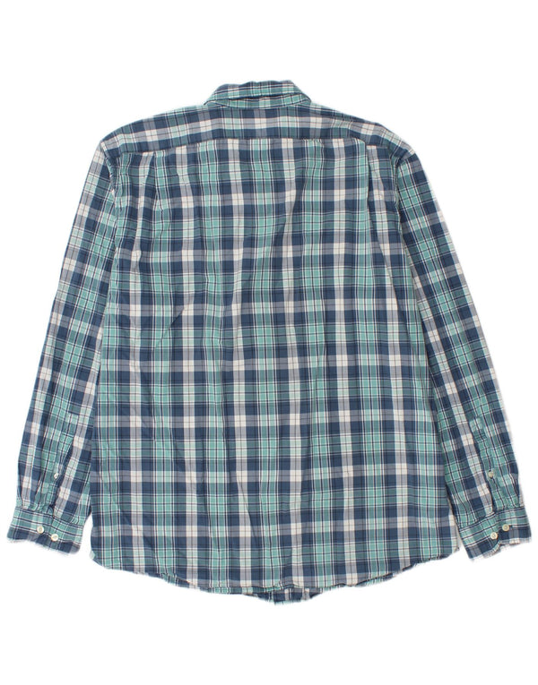 Eddie Bauer Mens Classic Fit Shirt Large Blue Check Cotton