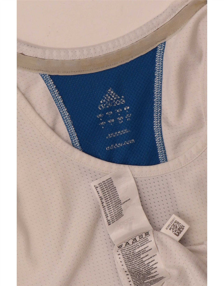 Adidas Mens Climacool Vest Top Large White Colourblock Polyester