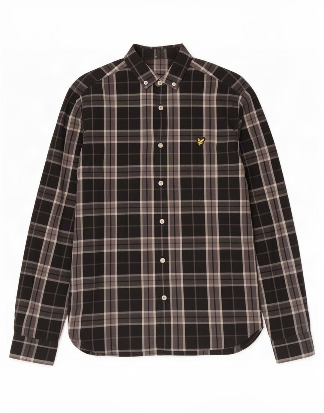Lyle & Scott Mens Shirt Small Black Check Cotton