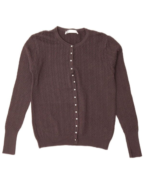 Zara Womens Cardigan Sweater UK 16 Large Grey Viscose