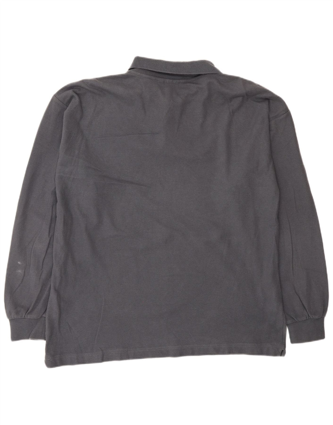 DIADORA Mens Long Sleeve Polo Shirt IT 48 Medium Grey Cotton