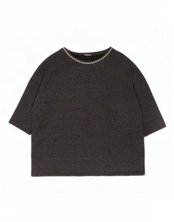 Zara Womens Trafaluc T-Shirt Top UK 16 Large Grey