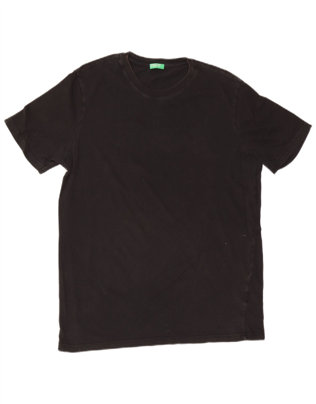 Benetton Mens T-Shirt Top Large Black Cotton