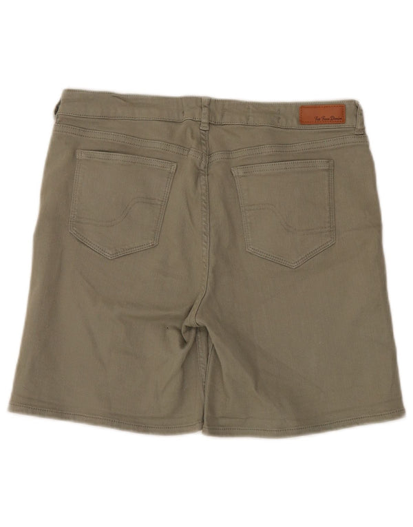 Fat Face Womens Denim Shorts UK 12 Medium W32  Khaki Cotton