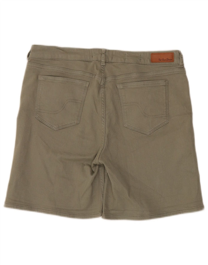 Fat Face Womens Denim Shorts UK 12 Medium W32  Khaki Cotton