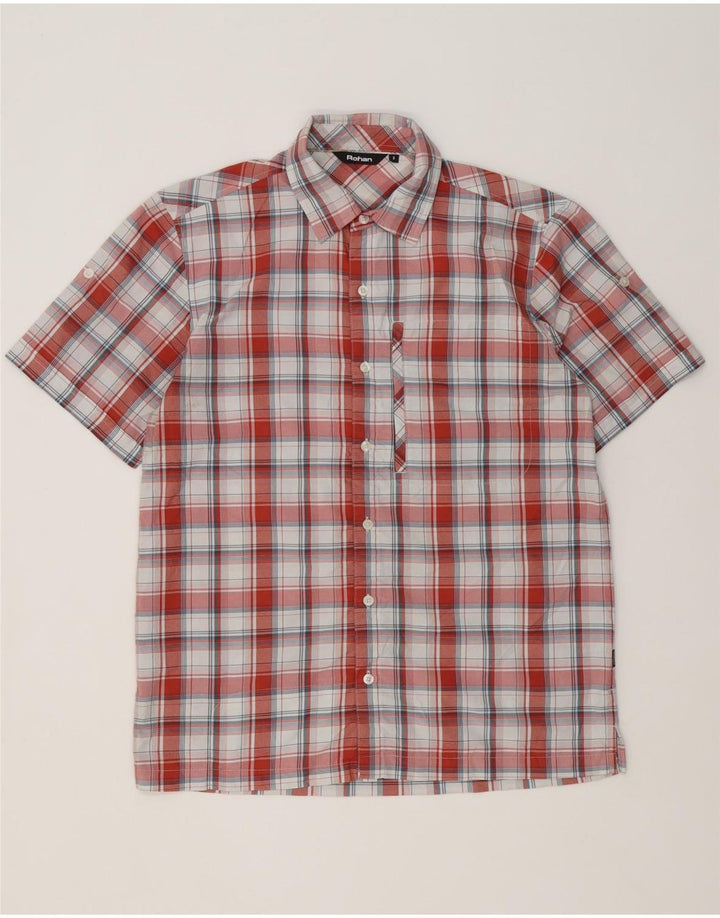 Rohan Mens Short Sleeve Shirt Small Red Check Polyamide