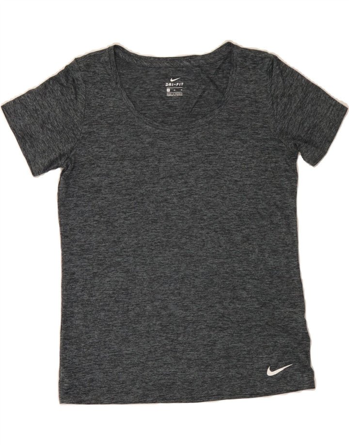 NIKE Womens Dri Fit T-Shirt Top UK 14 Medium Grey Polyester Vintage Nike and Second-Hand Nike from Messina Hembry 
