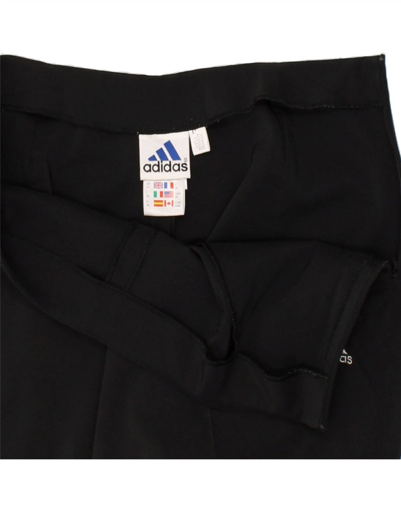 ADIDAS Womens High Waist Graphic Bermuda Shorts UK 14 Large W32 Black | Vintage Adidas | Thrift | Second-Hand Adidas | Used Clothing | Messina Hembry 