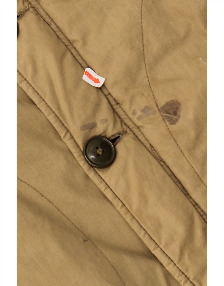 EDWIN Mens Padded Coat UK 38 Medium Beige Cotton