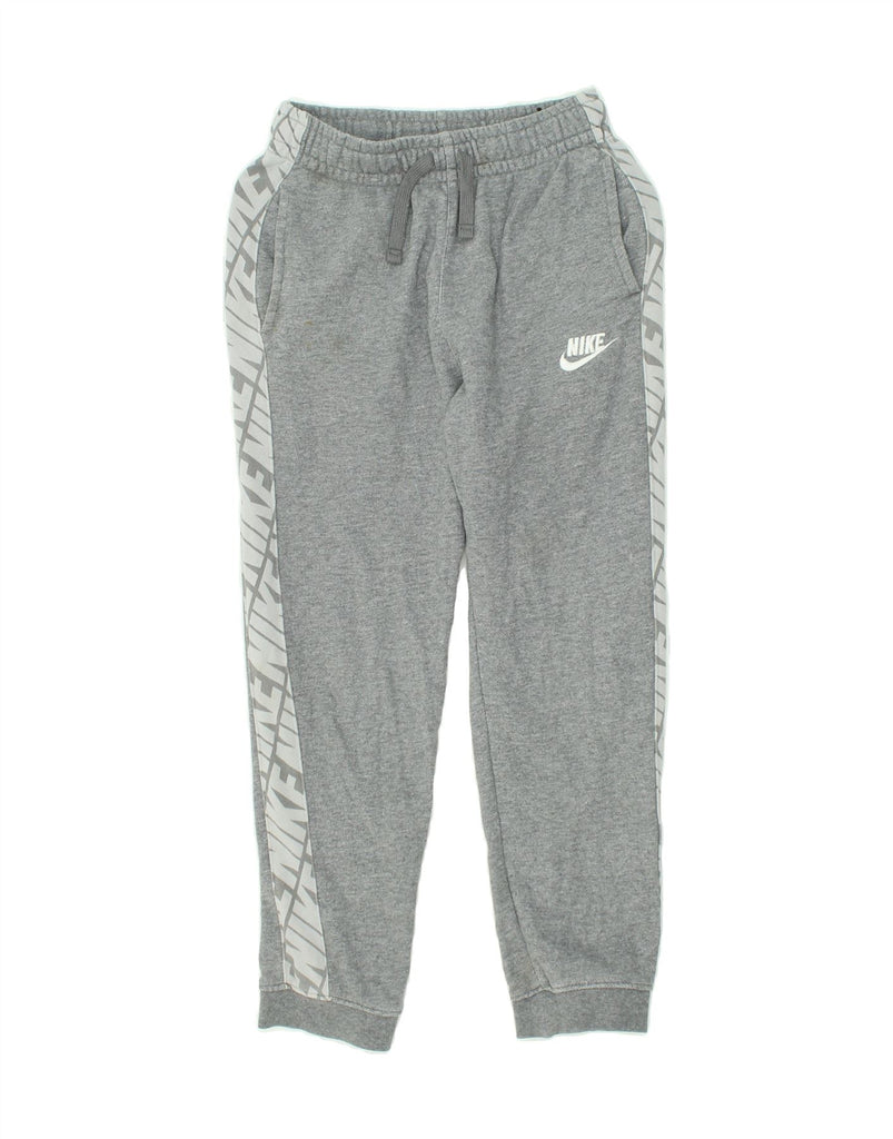 NIKE Boys Graphic Tracksuit Trousers Joggers 12-13 Years Large Grey Cotton | Vintage Nike | Thrift | Second-Hand Nike | Used Clothing | Messina Hembry 