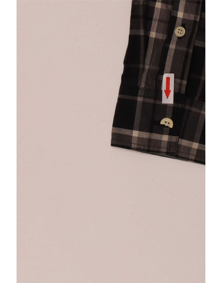 Lyle & Scott Mens Shirt Small Black Check Cotton