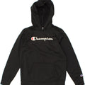 CHAMPION Boys Graphic Hoodie Jumper 12-13 Years Large Black Polyester Vintage Champion and Second-Hand Champion from Messina Hembry 