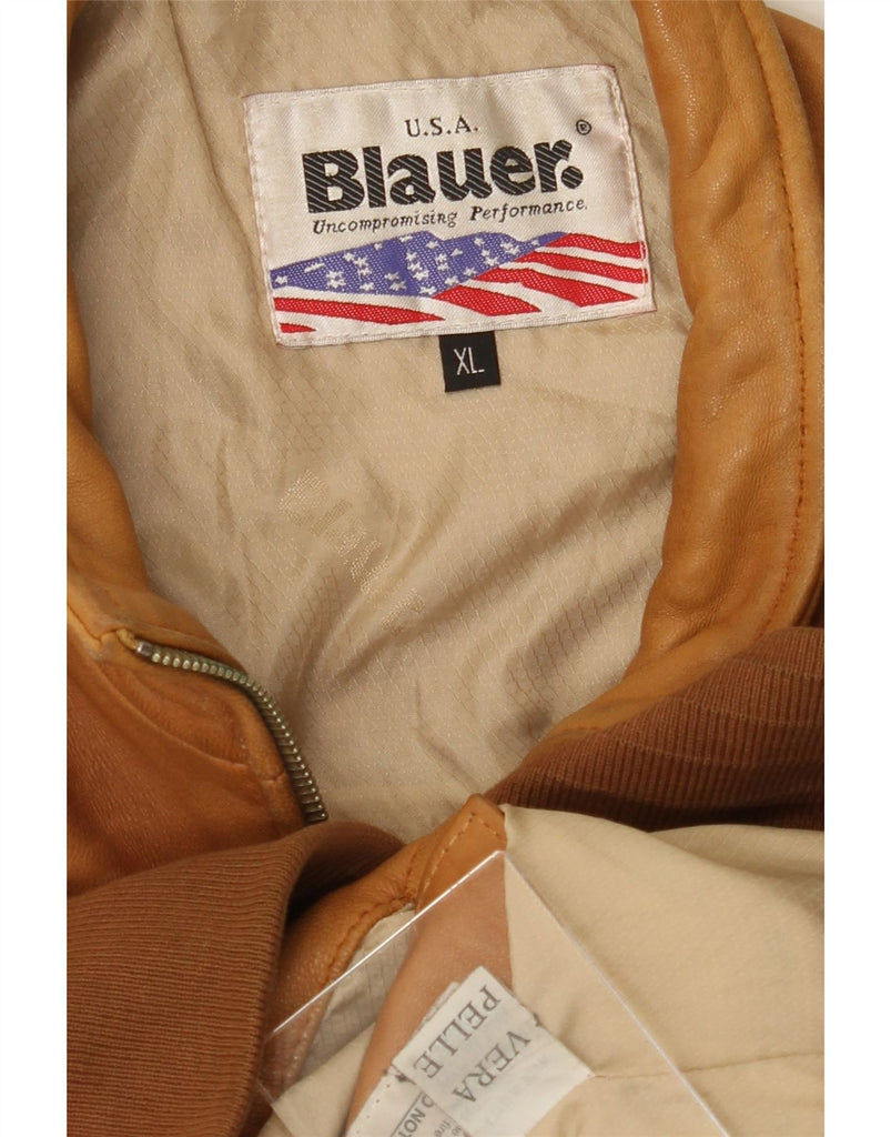 BLAUER Mens Suede Bomber Jacket UK 42 XL Brown Leather Vintage Blauer and Second-Hand Blauer from Messina Hembry 
