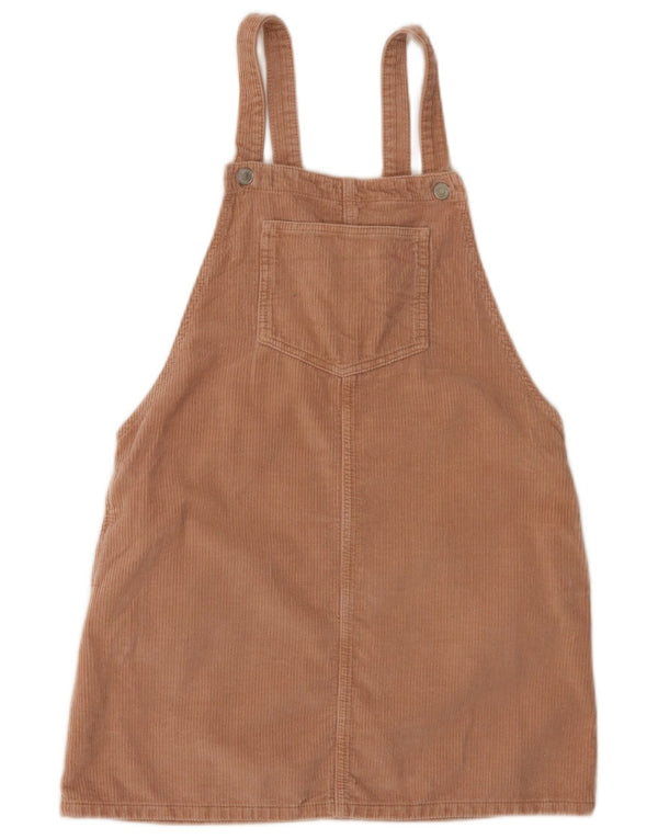 Topshop Womens Corduroy Dungaree Dress UK 12 Medium Pink Cotton