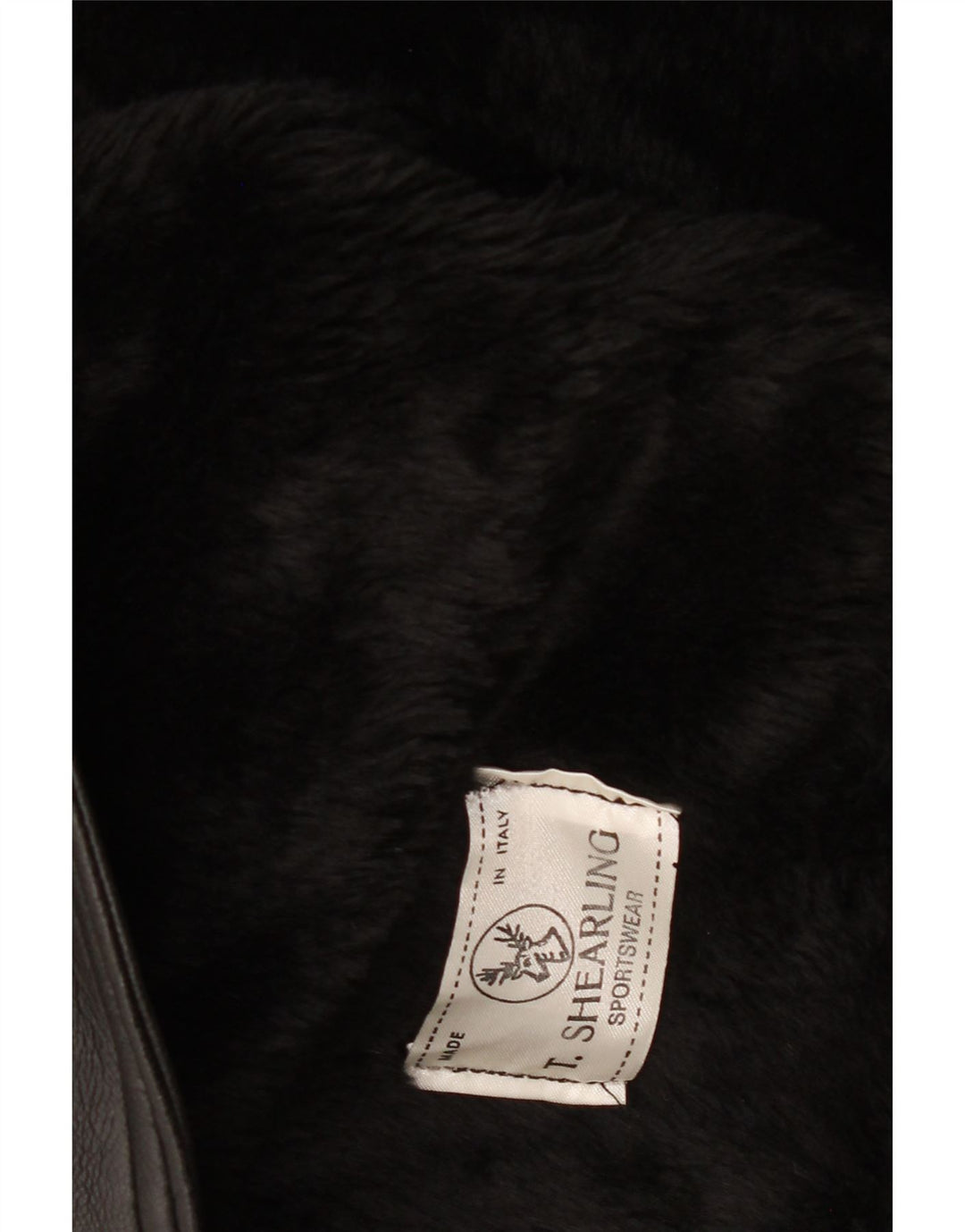 Vintage Mens Shearling Jacket IT 38 Medium Black Shearling