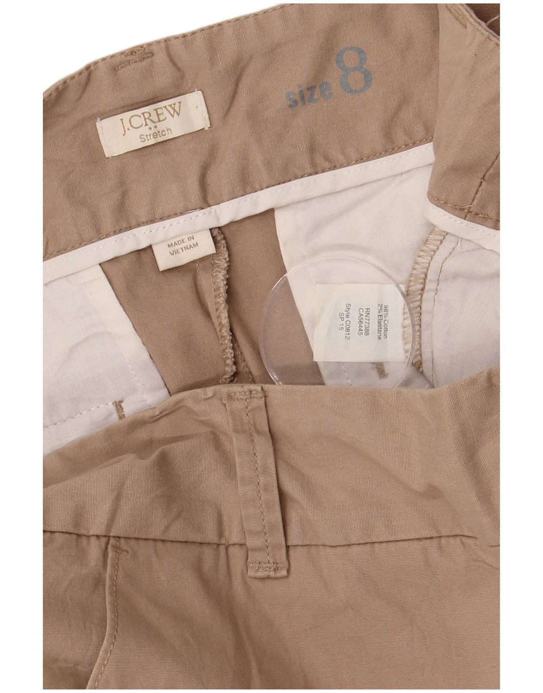 J. Crew Womens Chino Shorts US 8 Medium W32 Brown Cotton