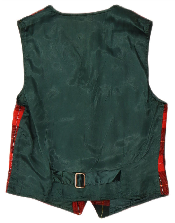 Laura Biagiotti Girls Waistcoat 9-10 Years Red Check Wool