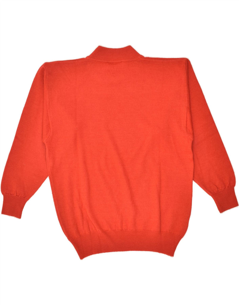 VINTAGE Womens Turtle Neck Jumper Sweater UK 14 Medium Red Merino Wool | Vintage Vintage | Thrift | Second-Hand Vintage | Used Clothing | Messina Hembry 