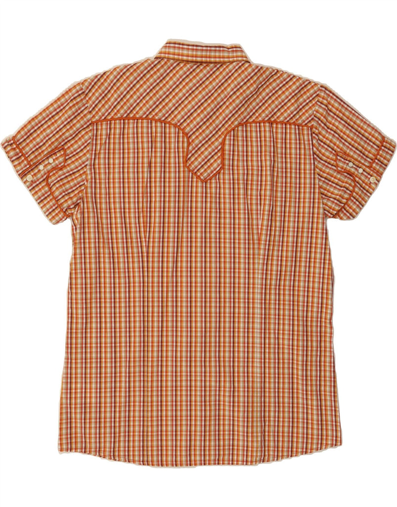 LEE Mens Short Sleeve Shirt XL Orange Check Cotton Vintage Lee and Second-Hand Lee from Messina Hembry 