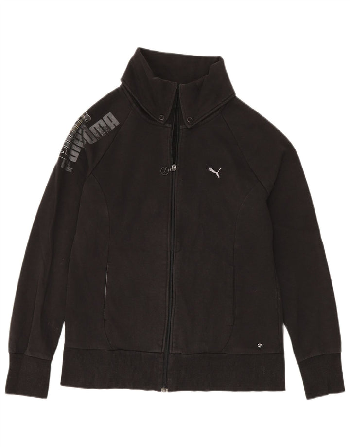 Puma Womens Graphic Tracksuit Top Jacket UK 14 Large Black