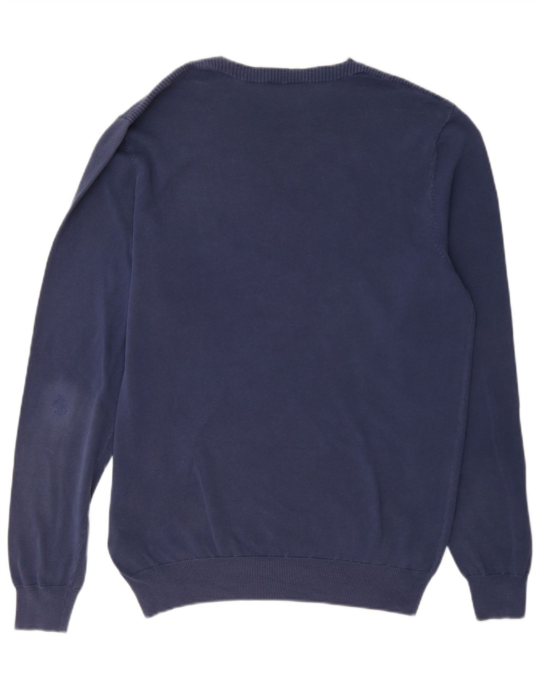 Massimo Dutti Mens Crew Neck Jumper Sweater Medium Navy Blue Cotton