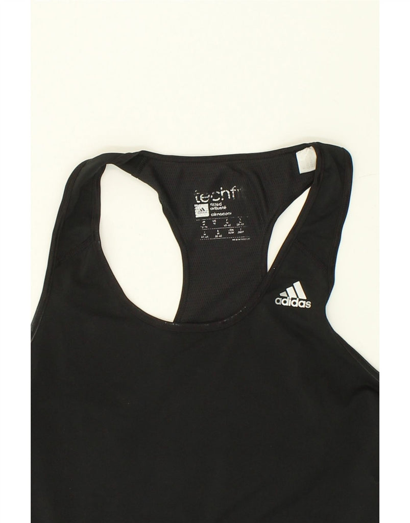 ADIDAS Womens Climacool Vest Top UK 12/14 Medium Black Polyester | Vintage Adidas | Thrift | Second-Hand Adidas | Used Clothing | Messina Hembry 