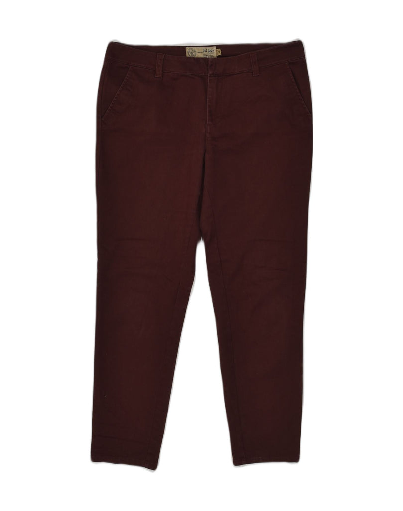 FAT FACE Womens Slim Chino Trousers US 12 Large W34 L27 Burgundy Cotton | Vintage Fat Face | Thrift | Second-Hand Fat Face | Used Clothing | Messina Hembry 