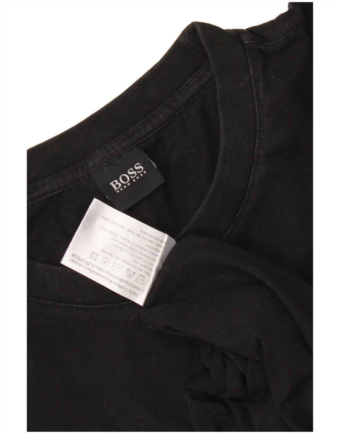Hugo Boss Mens T-Shirt Top Large Black Cotton