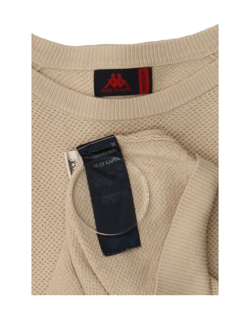 KAPPA Womens Boat Neck Jumper Sweater UK 14 Medium Beige Cotton Vintage Kappa and Second-Hand Kappa from Messina Hembry 