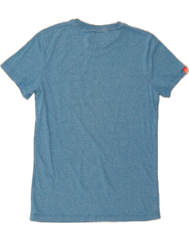 SUPERDRY Mens T-Shirt Top Medium Blue Flecked Polyester Vintage Superdry and Second-Hand Superdry from Messina Hembry 