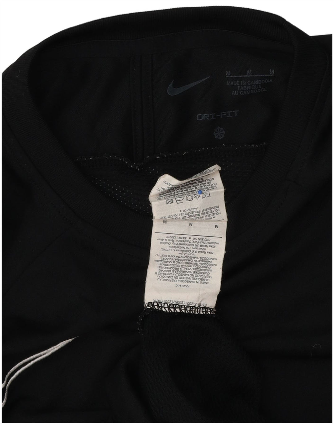 Nike Mens Dri Fit T-Shirt Top Medium Black Colourblock Polyester