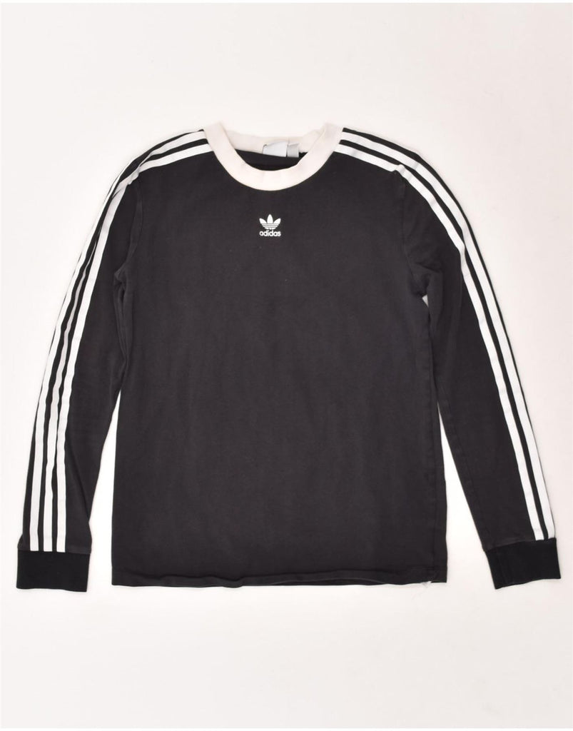 ADIDAS Womens Top Long Sleeve UK 10 Small Black Cotton | Vintage Adidas | Thrift | Second-Hand Adidas | Used Clothing | Messina Hembry 