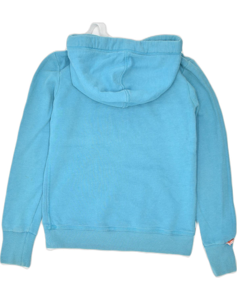 SUPERDRY Womens Orange Label Hoodie Jumper UK 6 Small Blue Cotton | Vintage | Thrift | Second-Hand | Used Clothing | Messina Hembry 