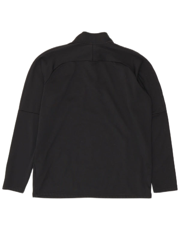 NIKE Mens Dri Fit Zip Neck Pullover Tracksuit Top Medium Black Polyester