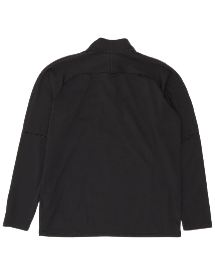 NIKE Mens Dri Fit Zip Neck Pullover Tracksuit Top Medium Black Polyester