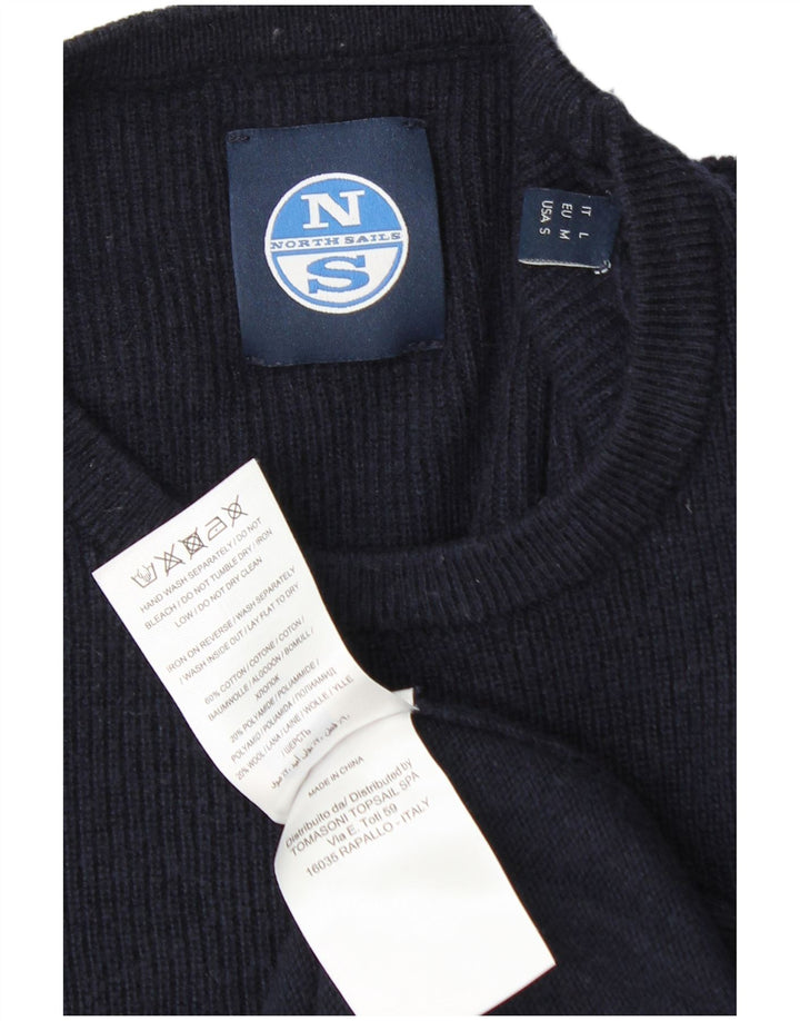 North Sails Mens Crew Neck Jumper Sweater Medium Navy Blue Cotton