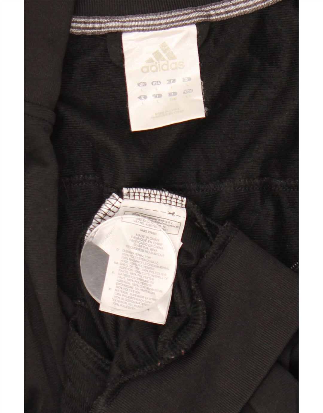Adidas Mens Tracksuit Top Jacket Large Black Polyester