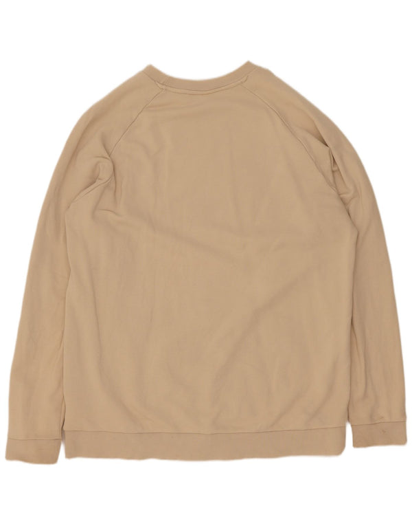 Adidas Mens Graphic Sweatshirt Jumper XL Beige Cotton