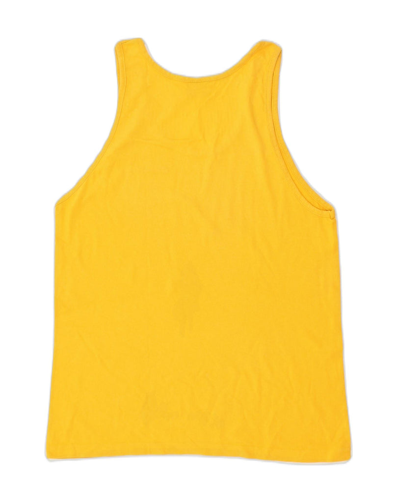 CHAMPION Womens Vest Top UK 14 Large Yellow Cotton | Vintage Champion | Thrift | Second-Hand Champion | Used Clothing | Messina Hembry 