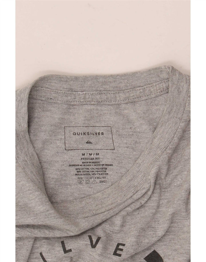 Quiksilver Mens Regular Fit Graphic T-Shirt Top Medium Grey Flecked Cotton