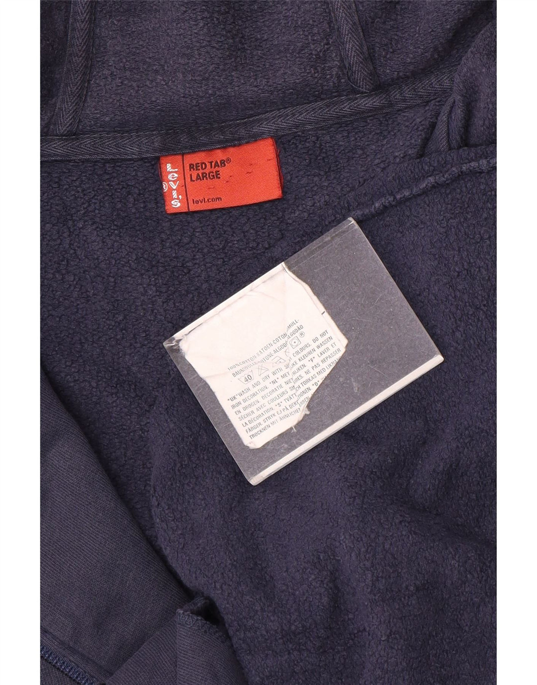 Levi's Mens Zip Hoodie Sweater Large Navy Blue Cotton