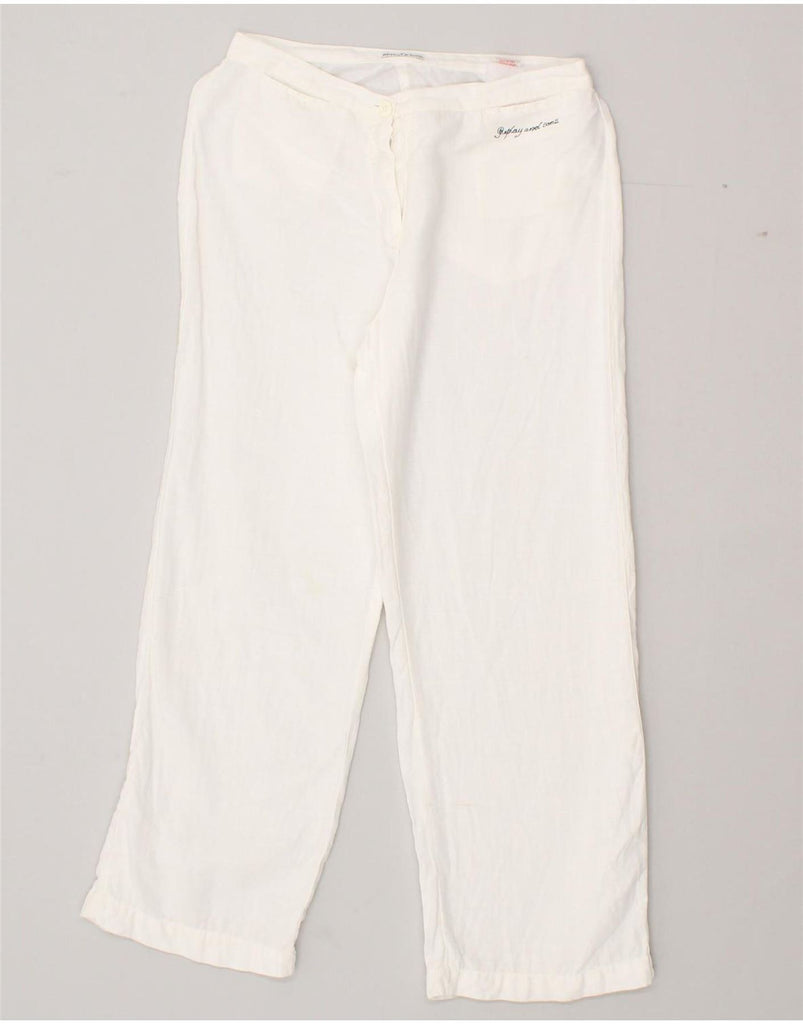 REPLAY AND SONS Womens Straight Casual Trousers W26 L25 White Vintage Replay and Sons and Second-Hand Replay and Sons from Messina Hembry 