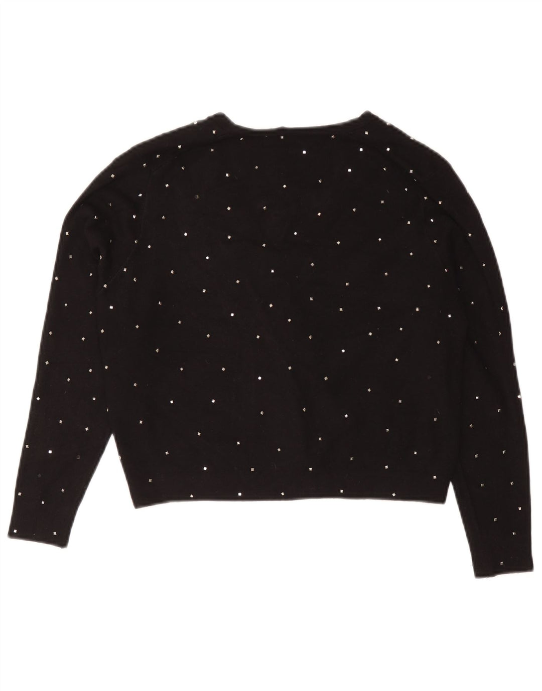 Zara Womens Bolero Jumper UK 12 Medium Black Spotted Viscose