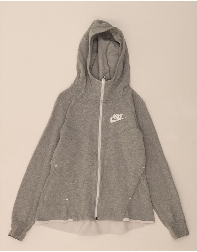 NIKE Womens Zip Hoodie Sweater UK 10 Small Grey Cotton Vintage Nike and Second-Hand Nike from Messina Hembry 