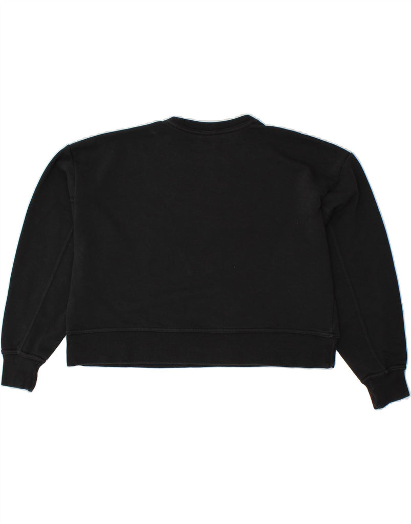 NIKE Womens Oversized Crop Sweatshirt Jumper UK 10 Small Black | Vintage Nike | Thrift | Second-Hand Nike | Used Clothing | Messina Hembry 