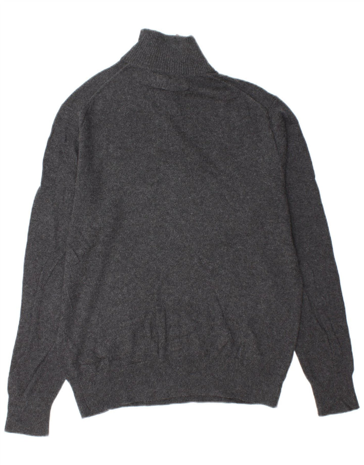 BONOBOS Mens Zip Neck Jumper Sweater Medium Grey Cotton